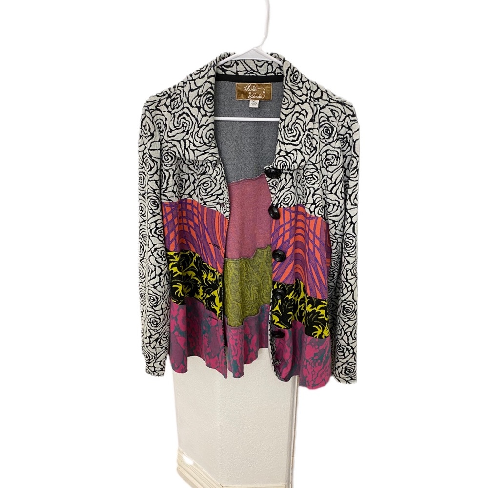 Aunt Wanda Quilted Patch Shacket Size Large - image 2